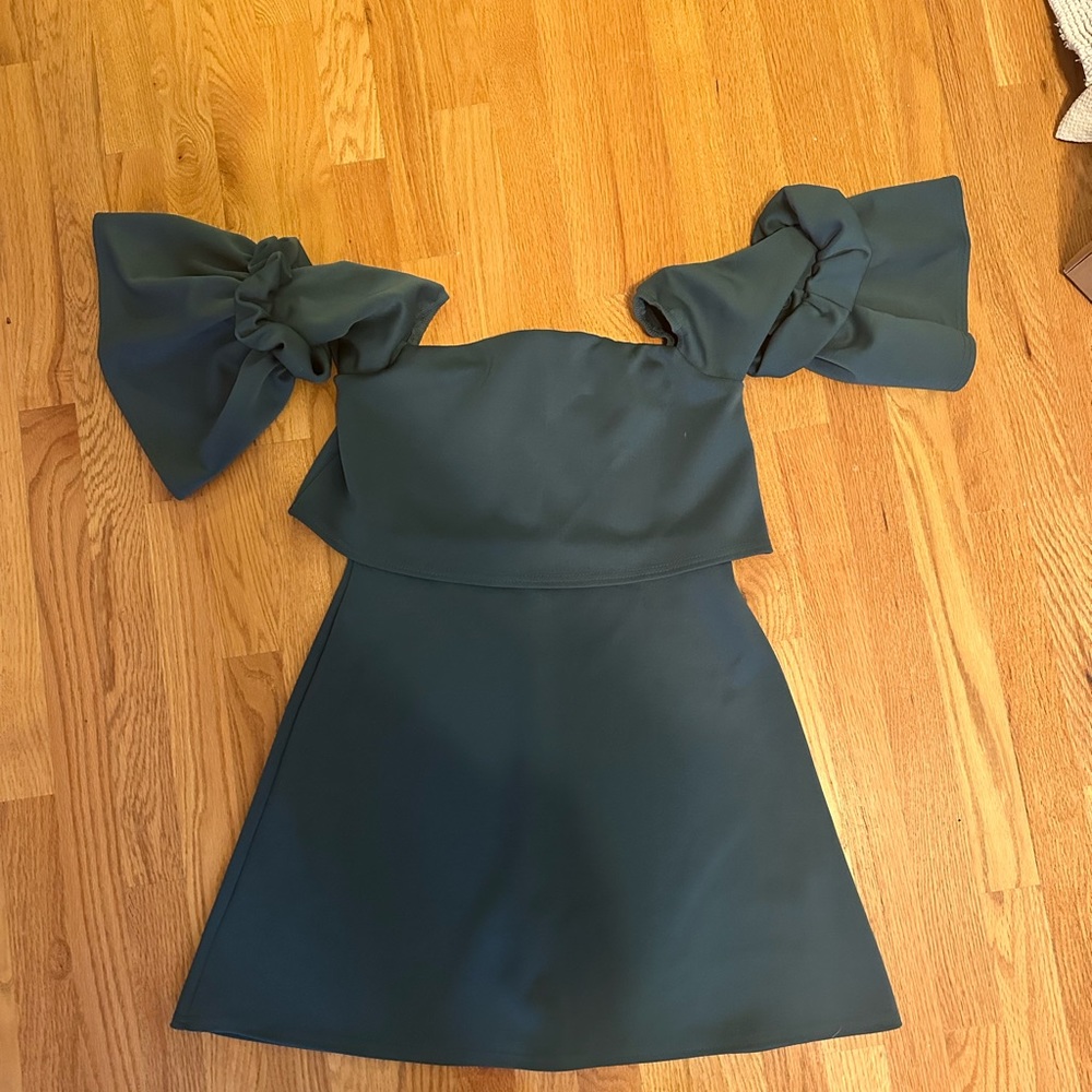 Green ASOS Off the Shoulder Dress